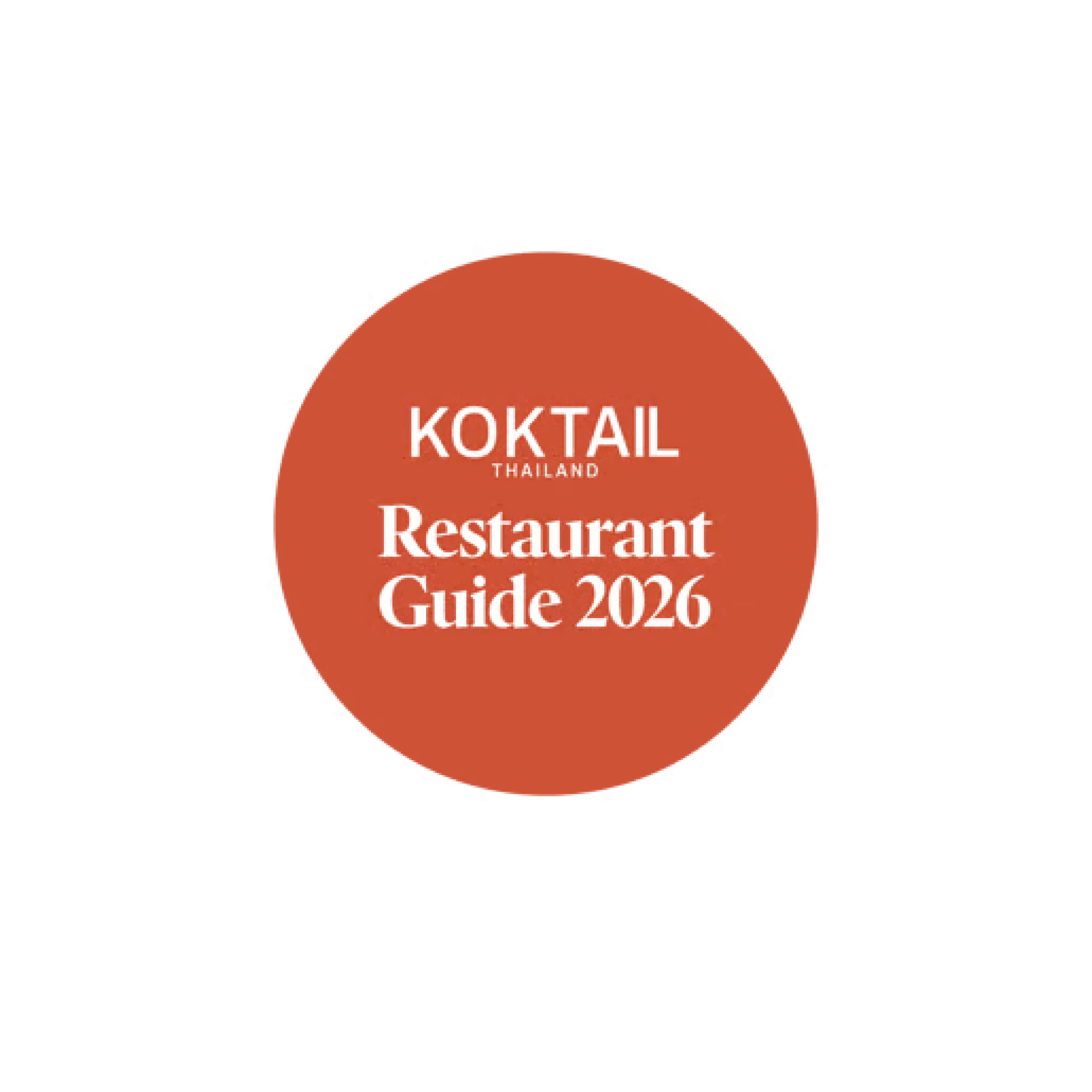Koktail Thailand Restaurant Guide 2026 award