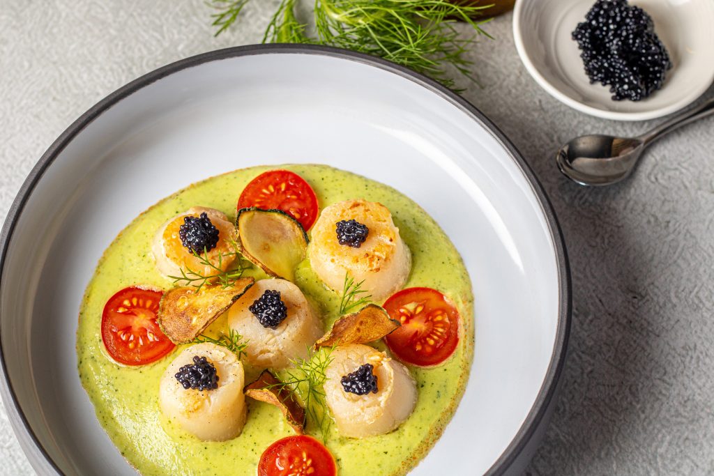 Capesante con crema di zucchini
